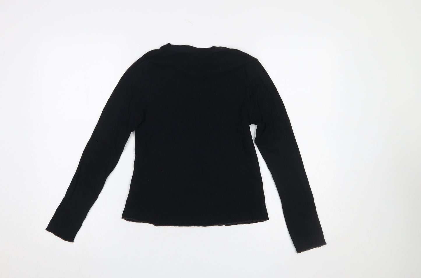 Marks and Spencer Girls Black Long Sleeve Embroidered Love T-Shirt 13-14Y