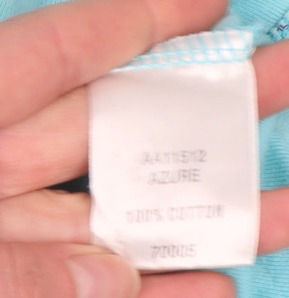 Cotton Traders Women’s Blue V-Neck 3/4 Sleeve Cotton Blouse Size 10