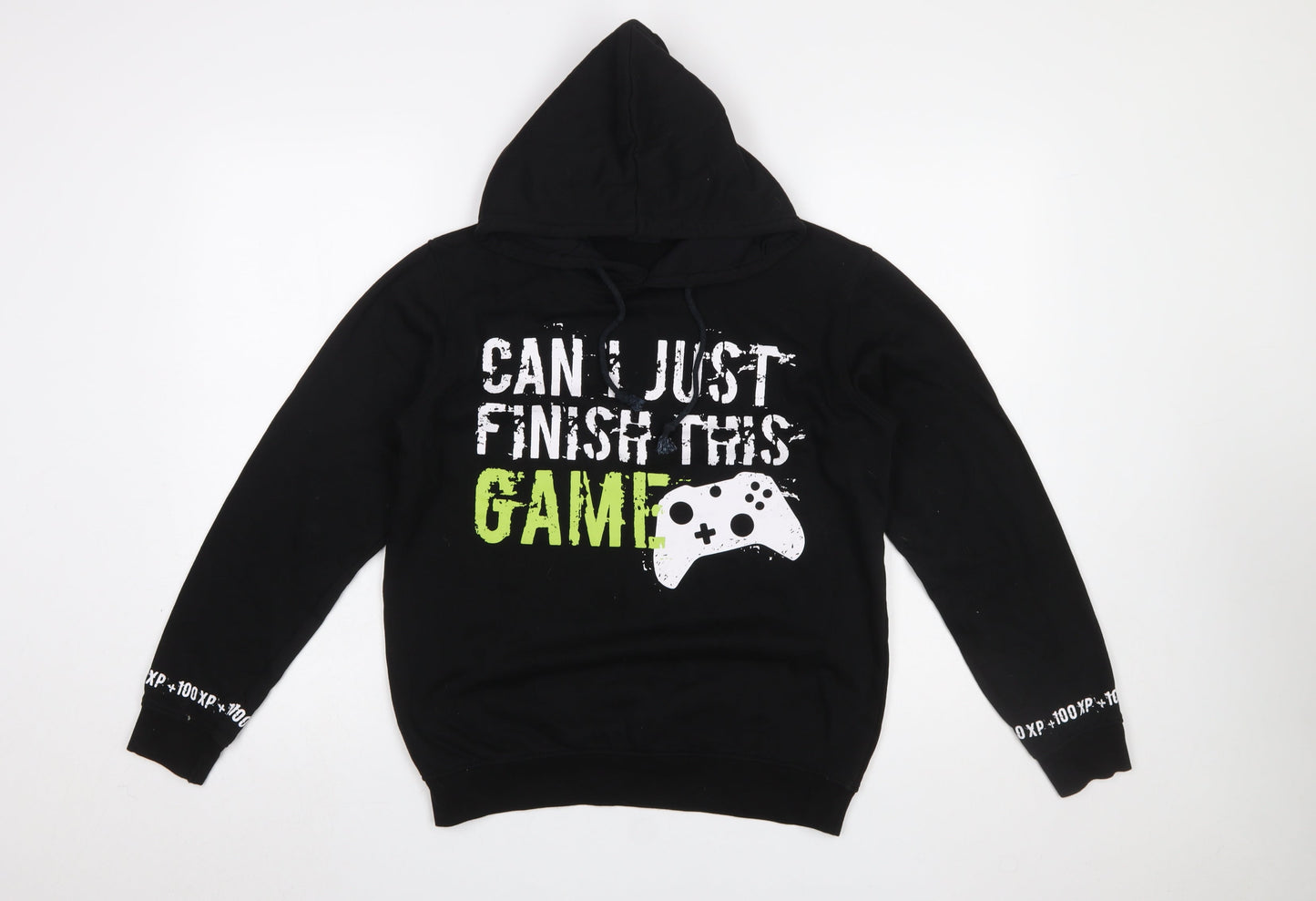 City Comfort Boys Black 13-14 Years Pullover Hoodie Gamer Print