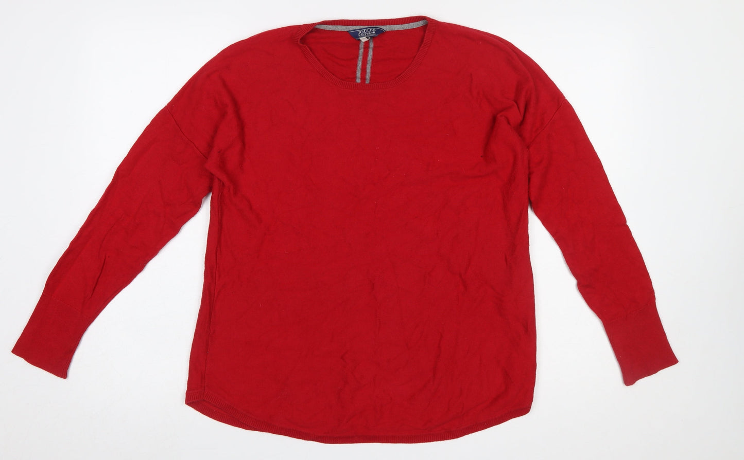 Joules Womens Red Cotton Blend Crew Neck Long Sleeve Jumper Size 12