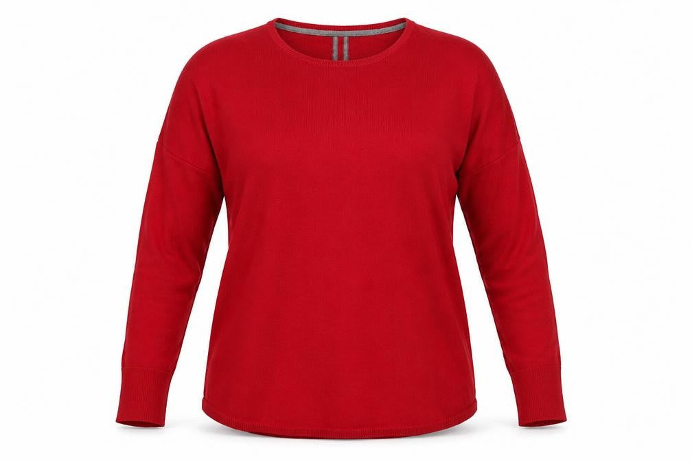Joules Womens Red Cotton Blend Crew Neck Long Sleeve Jumper Size 12