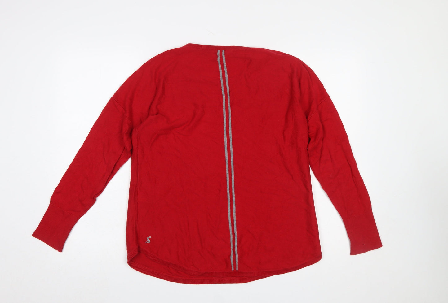 Joules Womens Red Cotton Blend Crew Neck Long Sleeve Jumper Size 12