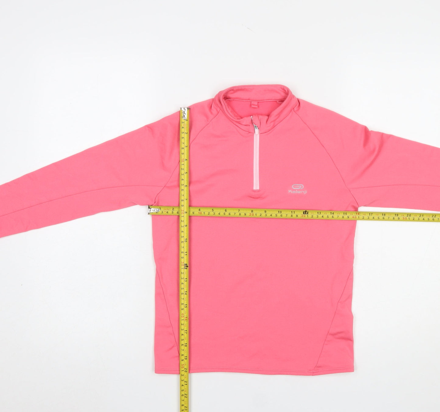 Kalenji Girls Pink 10-11 Years 1/4 Zip Fleece Pullover Sweatshirt