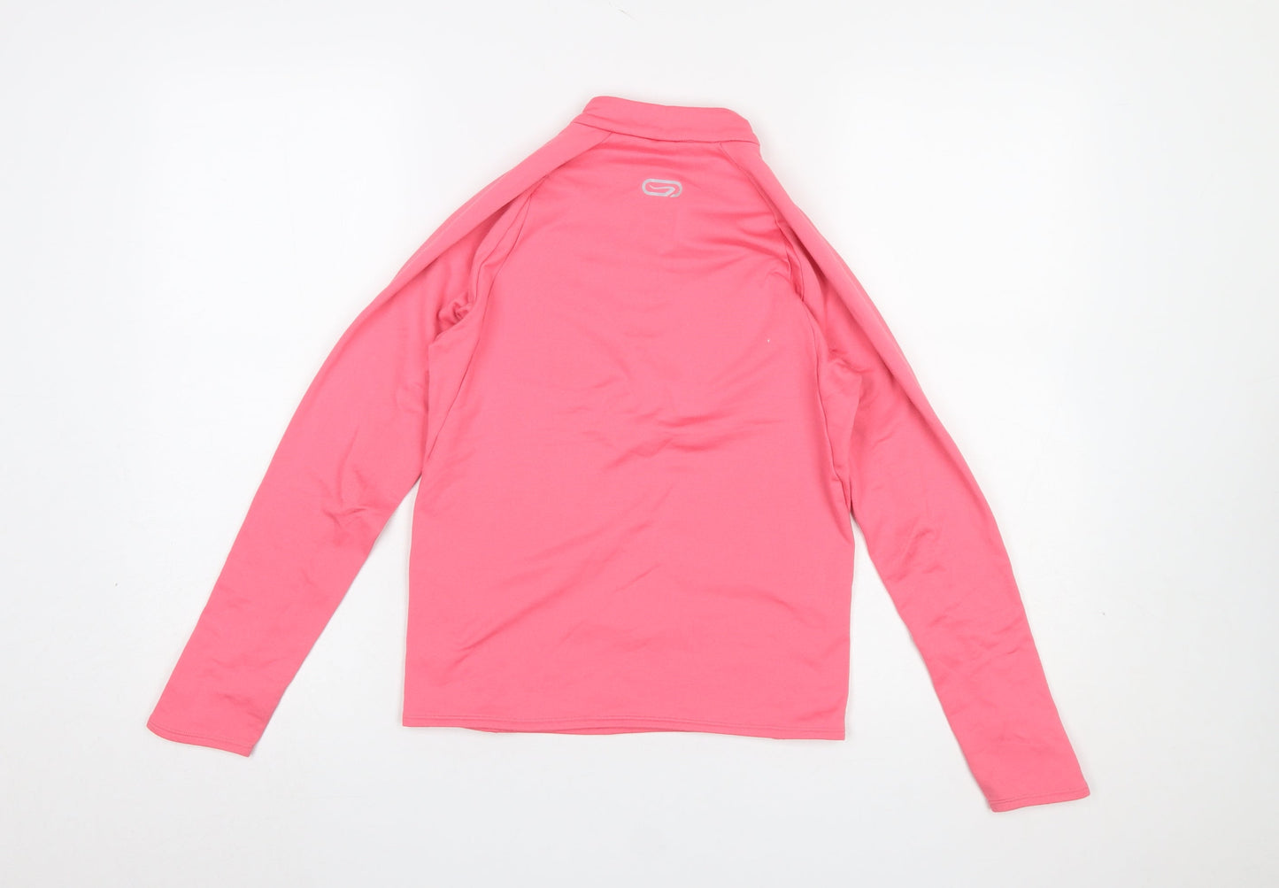 Kalenji Girls Pink 10-11 Years 1/4 Zip Fleece Pullover Sweatshirt