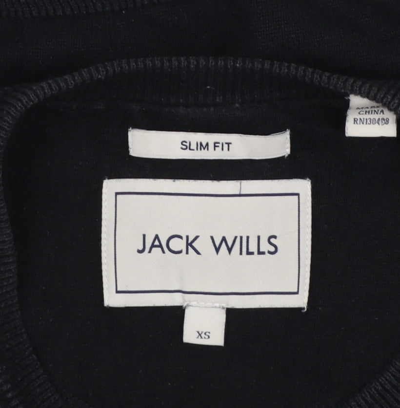 Jack Wills Men’s Black Slim Fit Cotton Wool Crew Neck Jumper XS