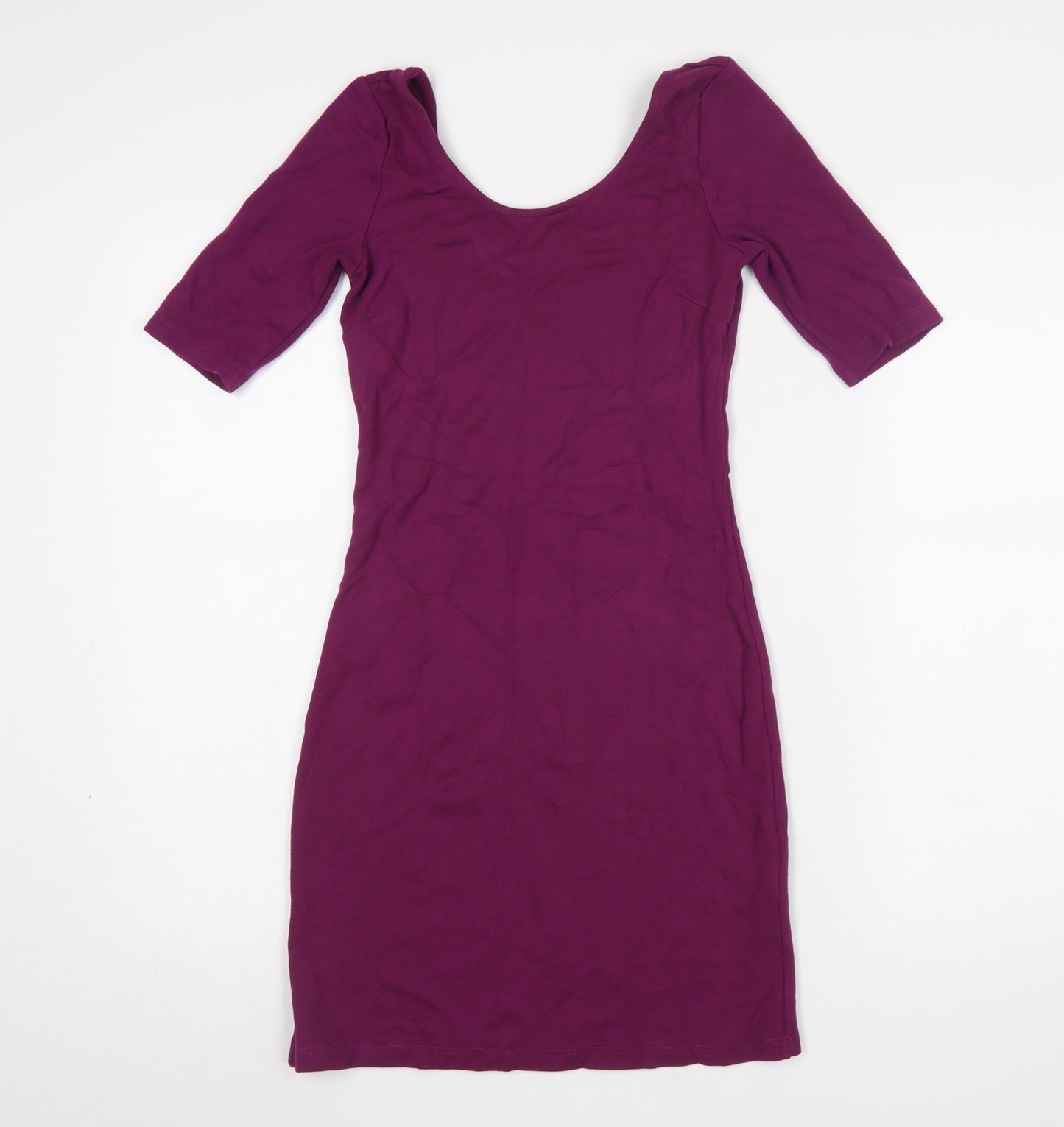 H&M Women’s Purple Bodycon Short Dress Size 6 Half Sleeve