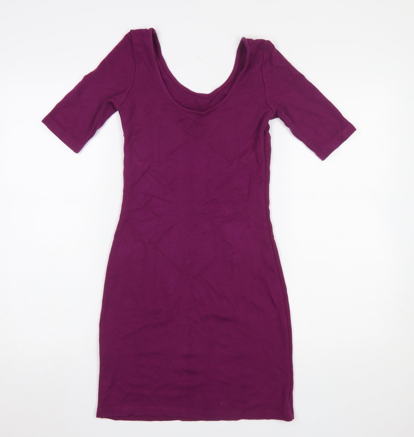 H&M Women’s Purple Bodycon Short Dress Size 6 Half Sleeve