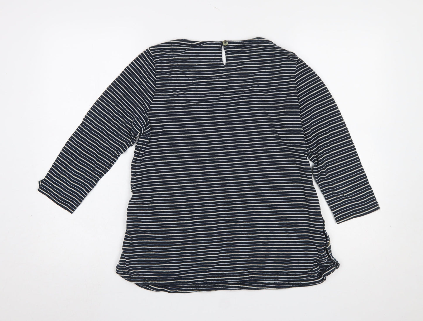 FatFace Women’s Navy Striped 3/4 Sleeve Cotton Jersey Top UK 10