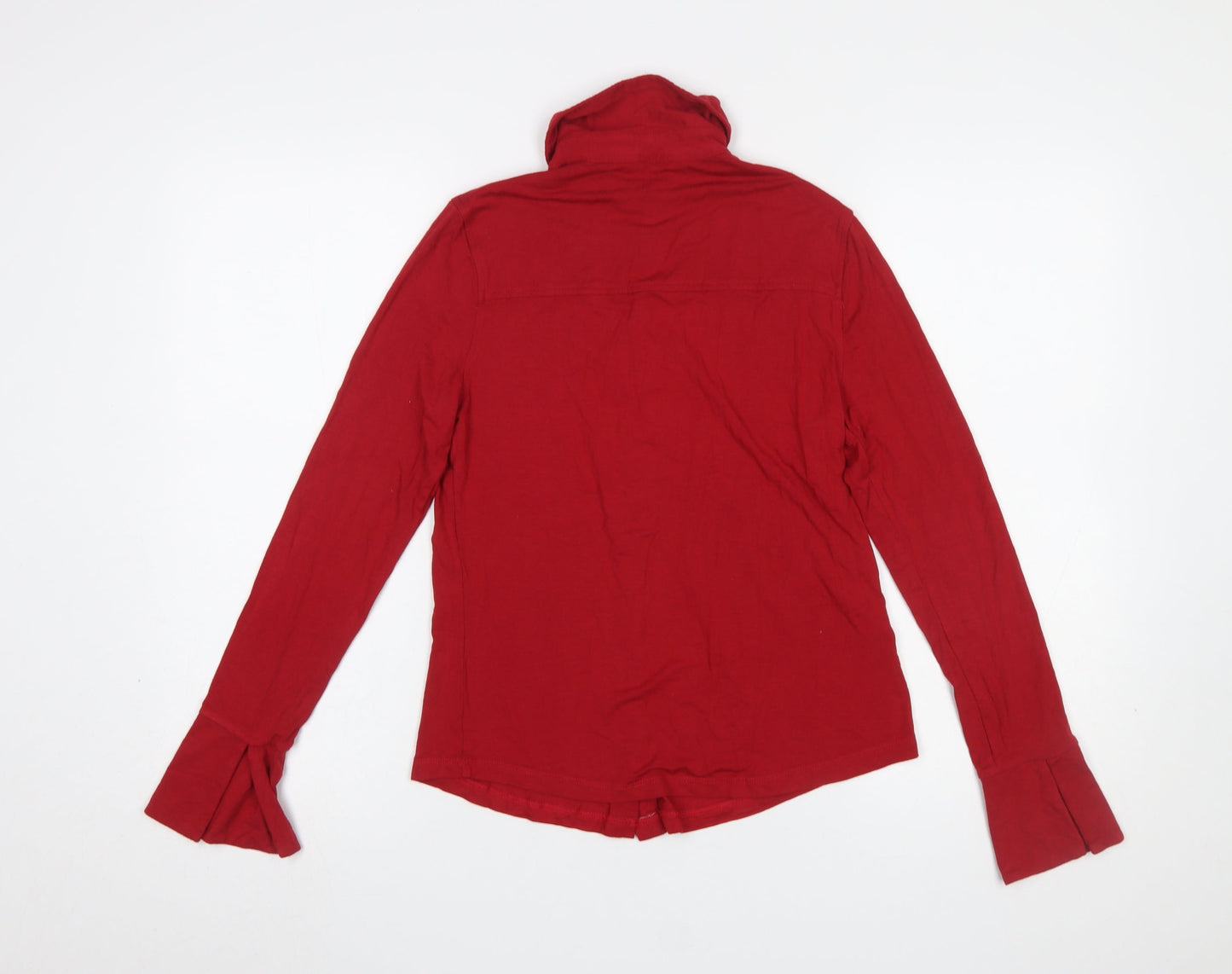 Mango Women's Red Long Sleeve Collared Button-Up Shirt XS
