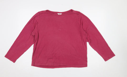 Cotton Traders Women’s Pink Long Sleeve Basic Cotton T-Shirt Size 20