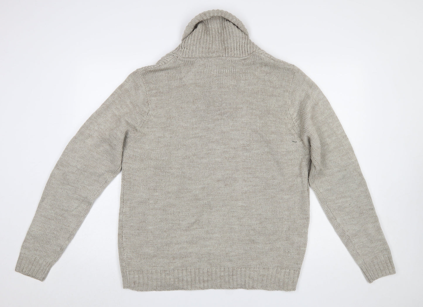 Carter & Rise Men’s Beige Roll Neck Chunky Knit Jumper 2XL