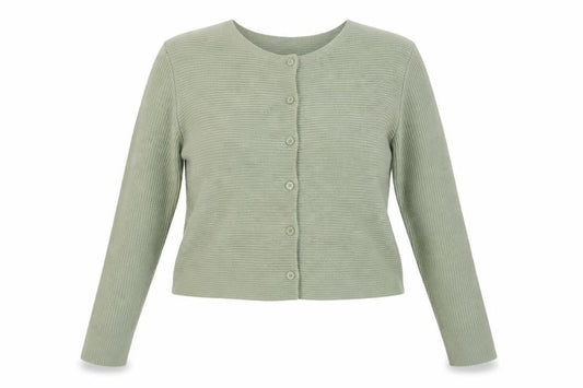 Mango Women’s Green V-Neck Twist Front Knit Cardigan Size 12