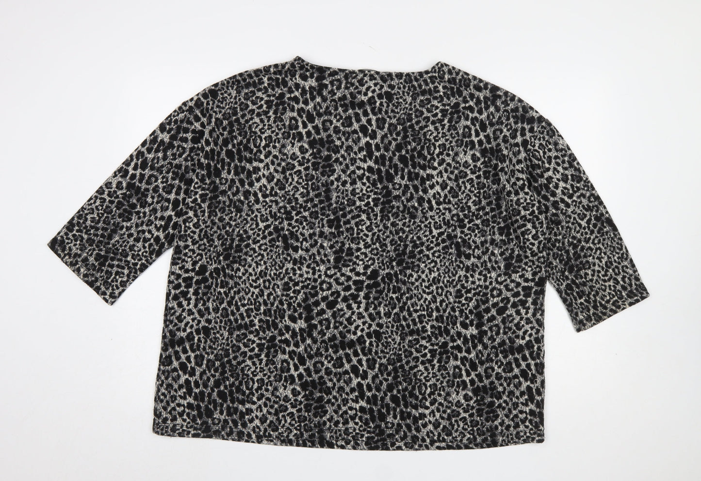 Tu Women’s Black Animal Print Relaxed Fit T-Shirt XL