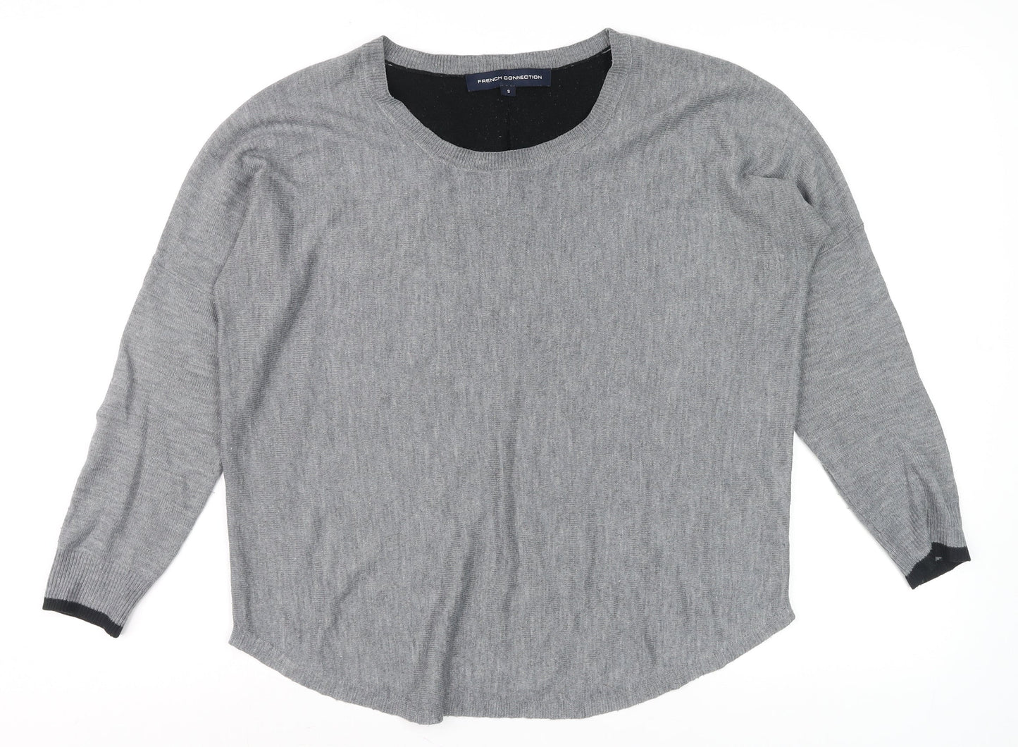 French Connection Womens Grey Crew Neck Wool Blend Jumper Size S
