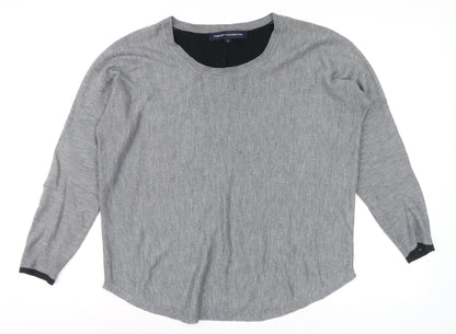 Additional front view of French Connection women’s grey crew neck wool blend jumper, size S