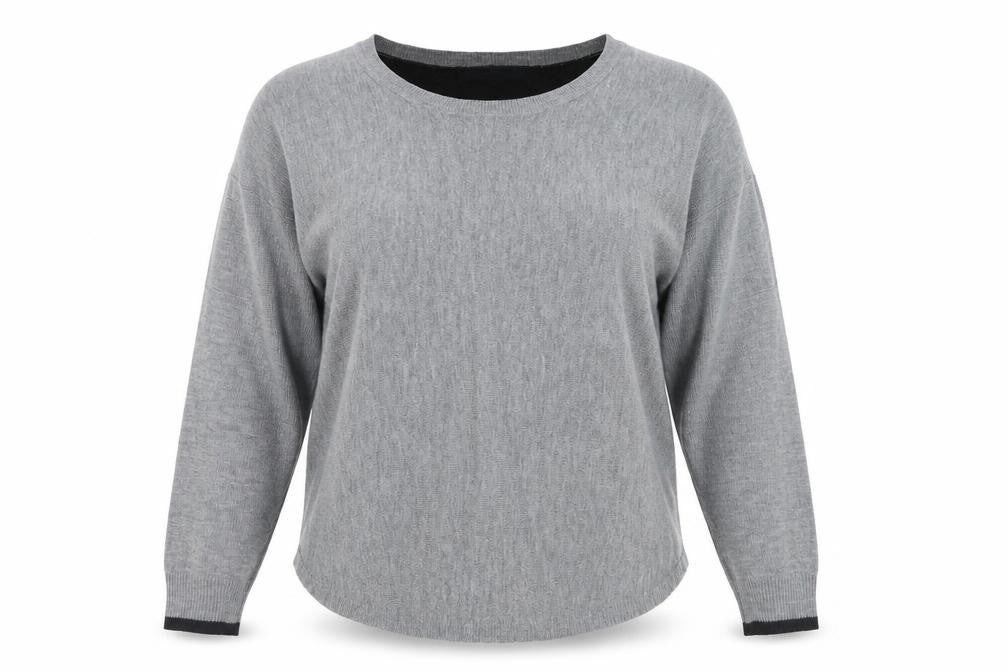 French Connection Womens Grey Crew Neck Wool Blend Jumper Size S