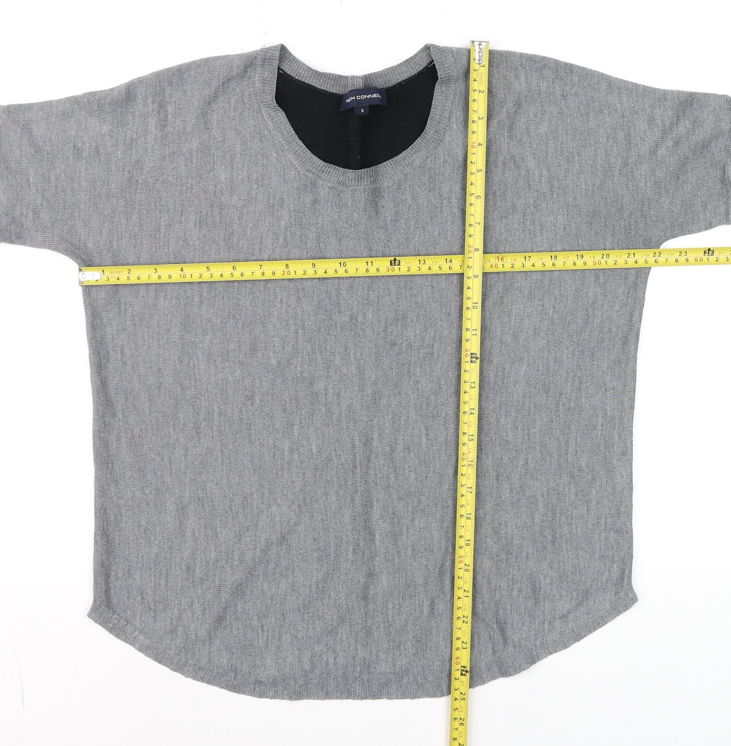 French Connection Womens Grey Crew Neck Wool Blend Jumper Size S