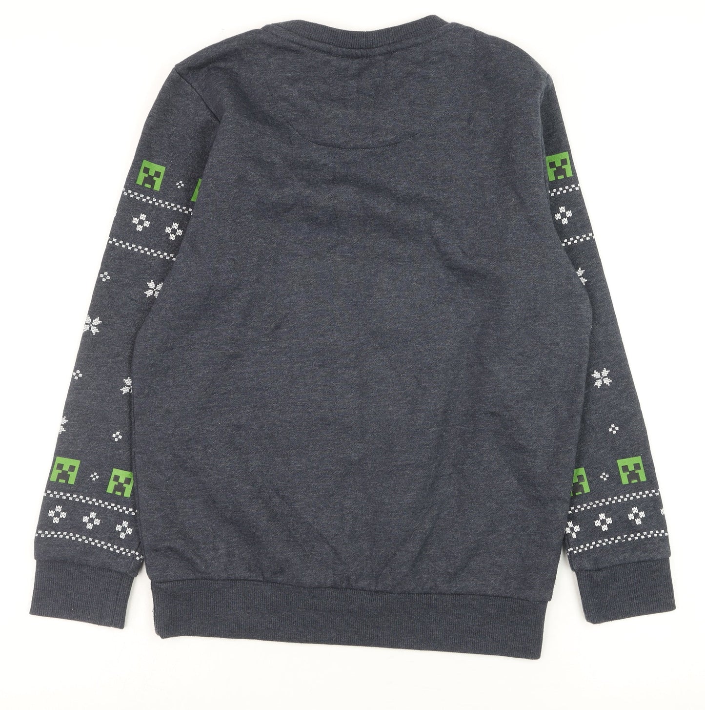 JINX Boys Grey Minecraft Creeper Pullover Sweatshirt 9-10 Years