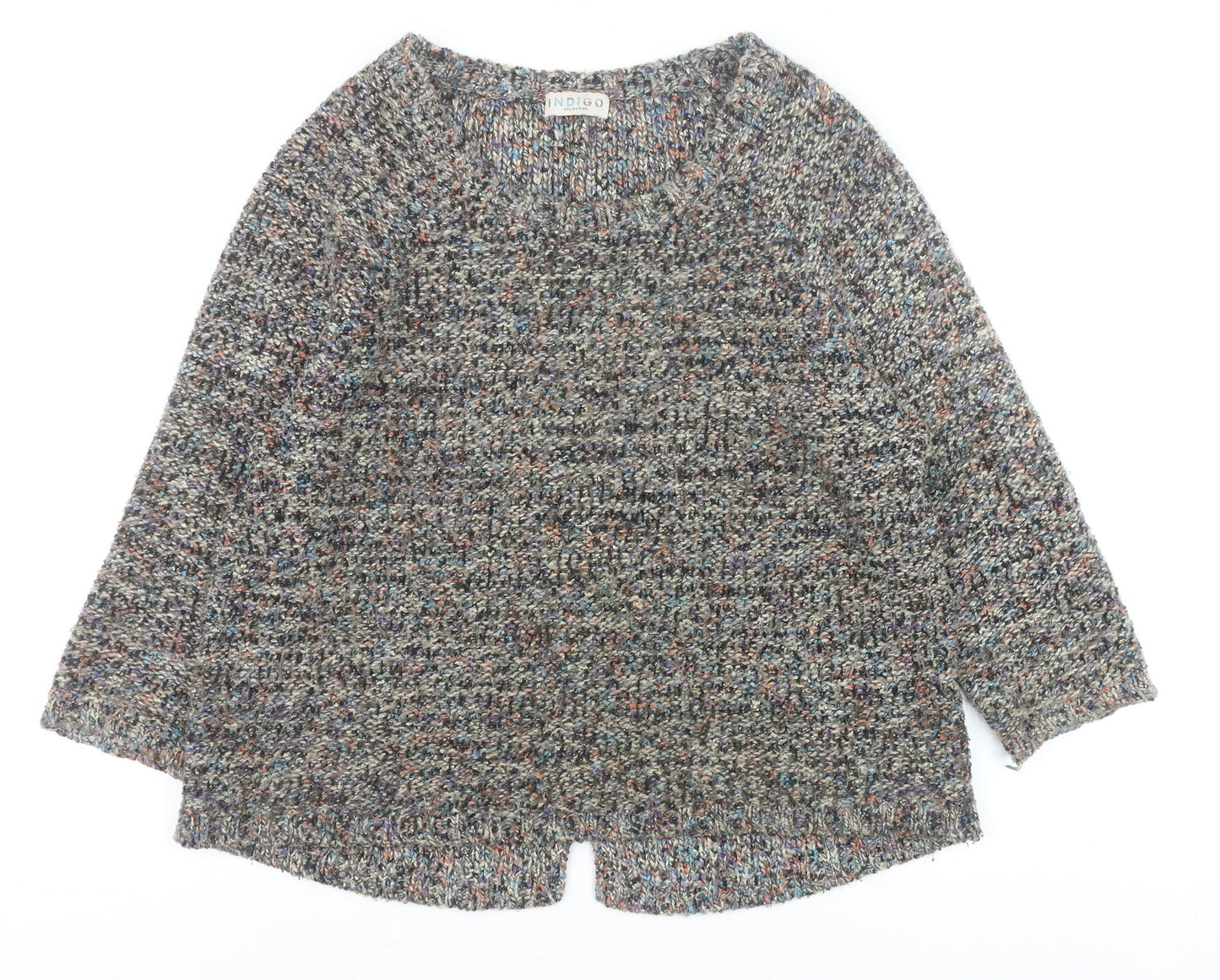 Marks and Spencer Indigo Women’s Multicoloured Chunky Knit Pullover Jumper Size 12