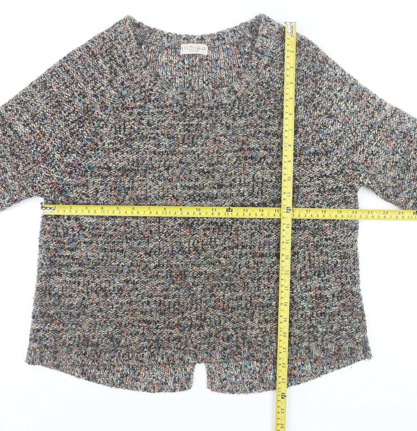 Marks and Spencer Indigo Women’s Multicoloured Chunky Knit Pullover Jumper Size 12