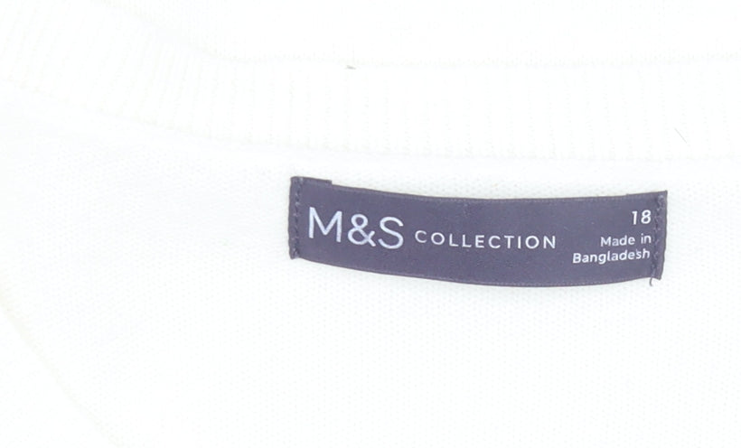 Marks and Spencer Women Ivory Size 18 Rhinestone Star Jumper