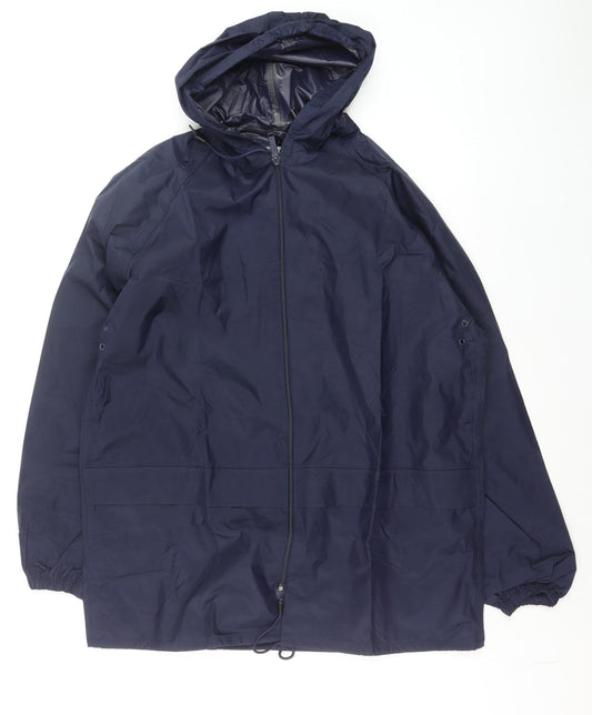 Regatta Men's Blue Waterproof Hooded Rain Jacket Size M Outdoor Wear