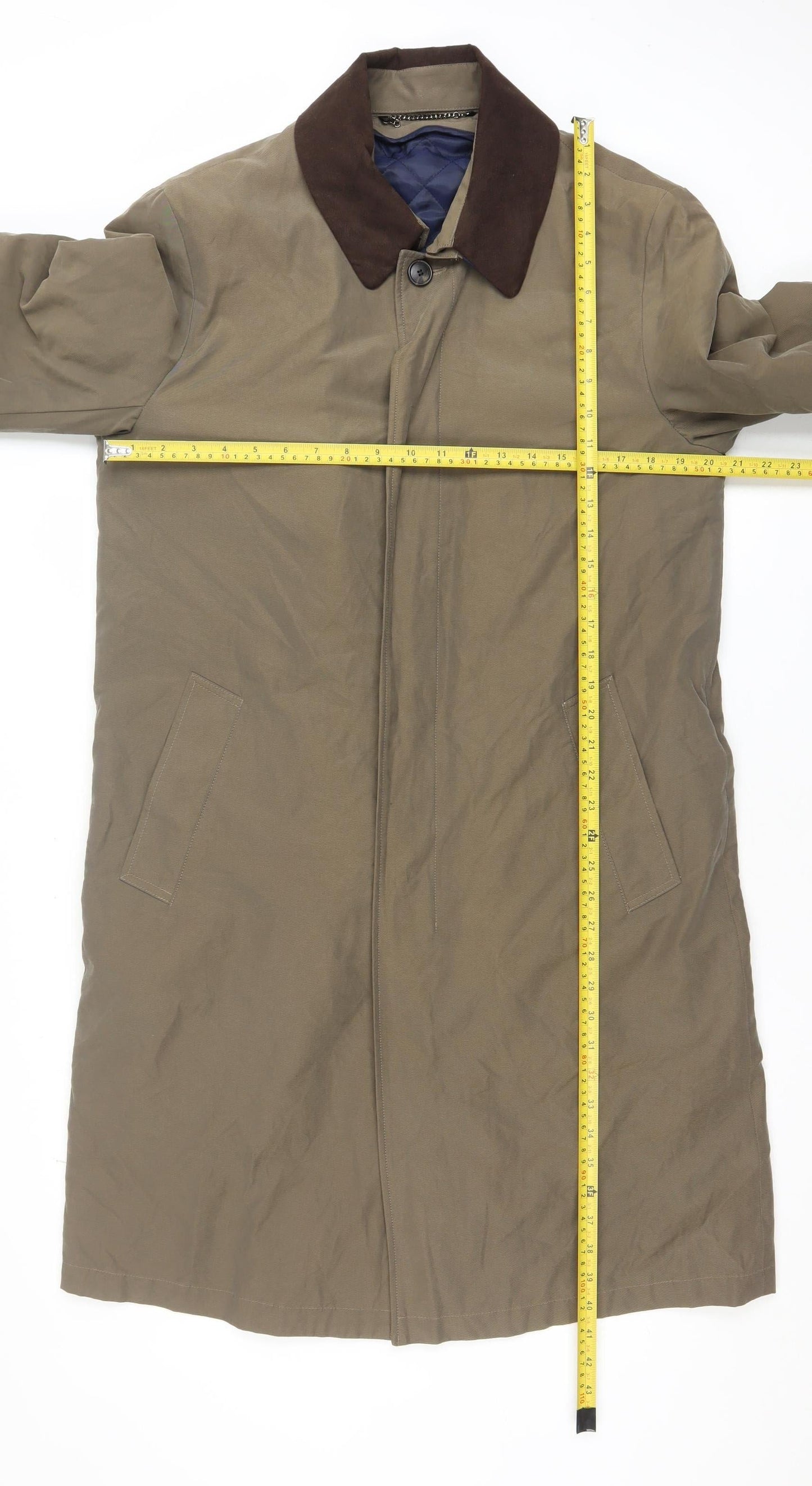 Austin Reed Men's Brown 40R Cotton Trench Coat