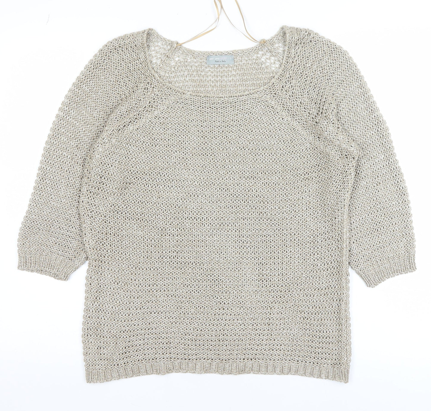 Marks & Spencer Per Una Women’s Beige Open Knit Jumper L