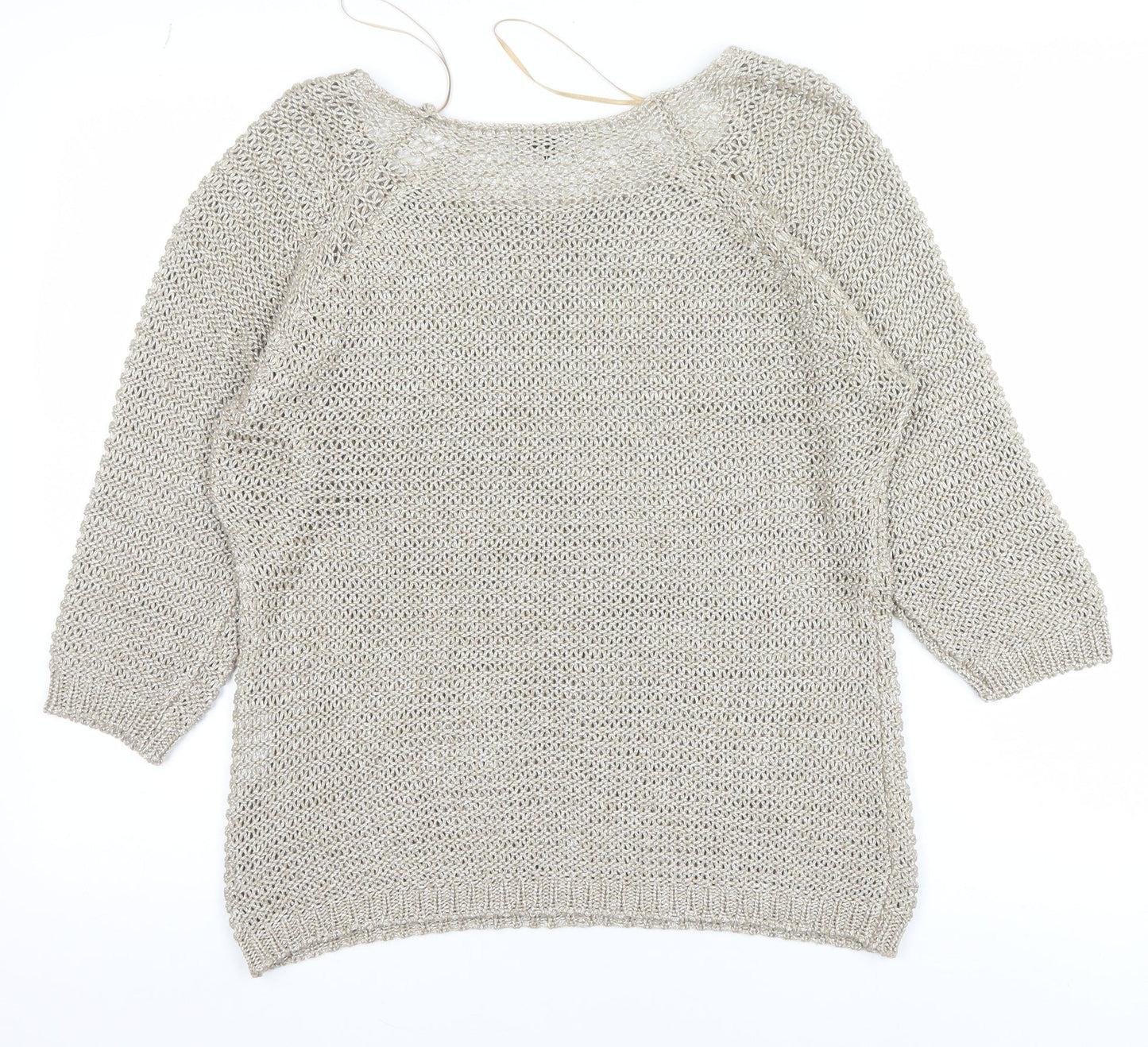 Marks & Spencer Per Una Women’s Beige Open Knit Jumper L