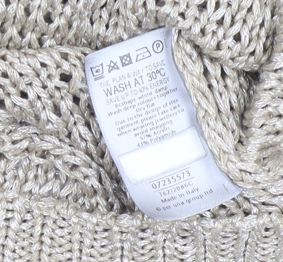 Marks & Spencer Per Una Women’s Beige Open Knit Jumper L