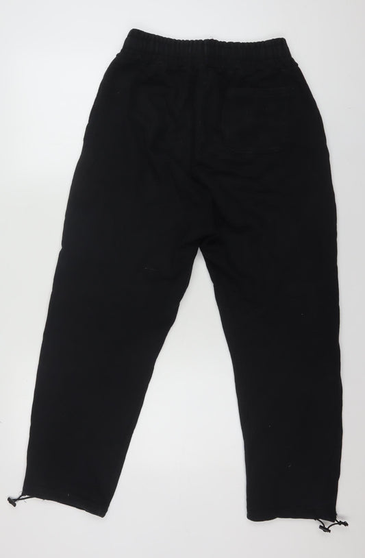 Zara Men Black Wide-Leg Joggers Size S Comfortable Fit Cotton