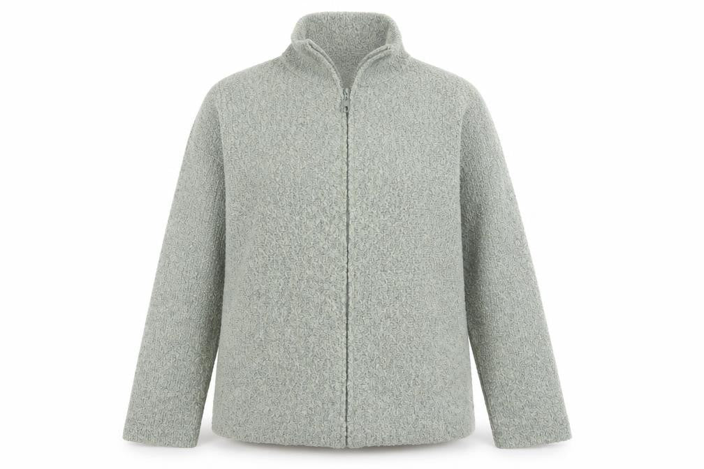 TIGI Wear Women's Grey Full Zip Knit Jumper Size 14 Collared Long Sleeve