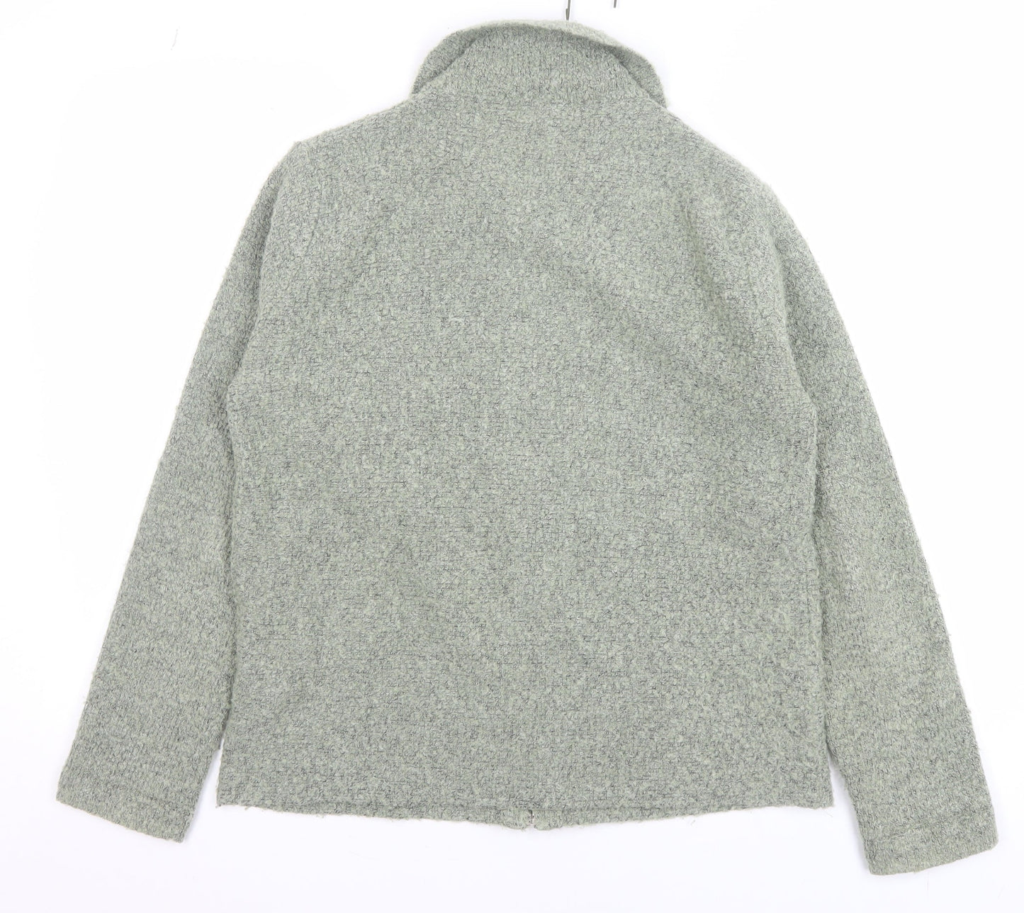TIGI Wear Women's Grey Full Zip Knit Jumper Size 14 Collared Long Sleeve