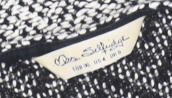 Miss Selfridge Women's Black Herringbone Shift Dress Size 8