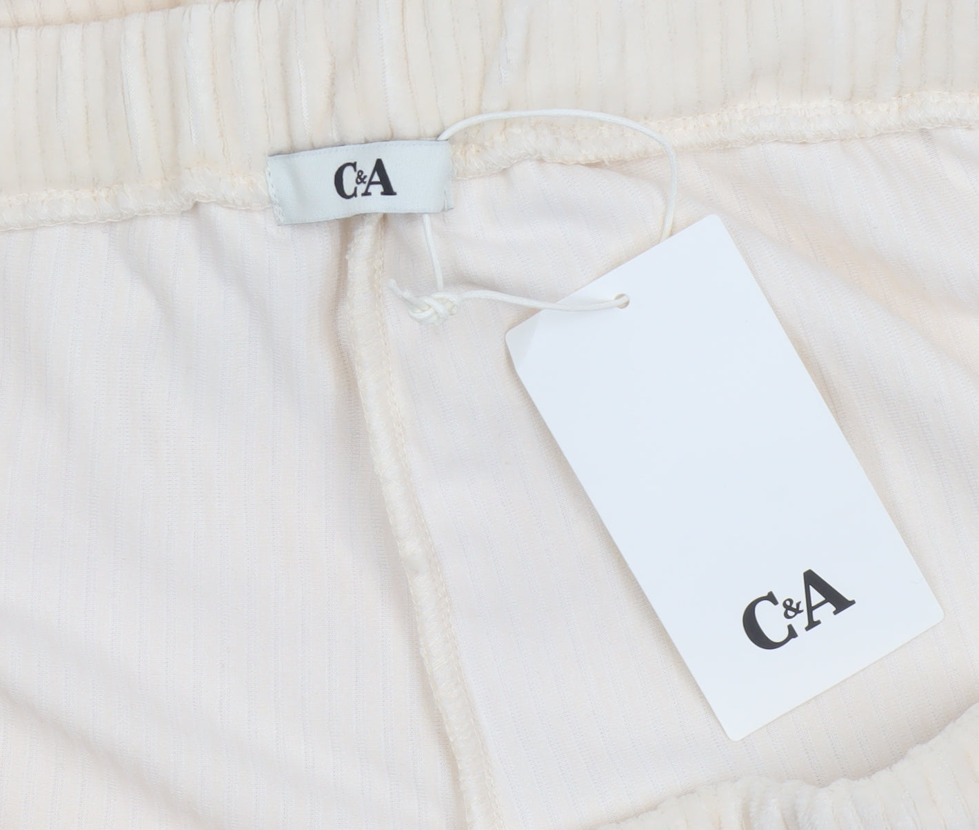 C&A Womens Beige Velour Lounge Pants XL Comfortable Trousers