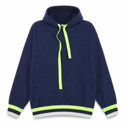 Whisper by Brodie Women's Blue Hooded Pullover Jumper Size S Cotton Blend