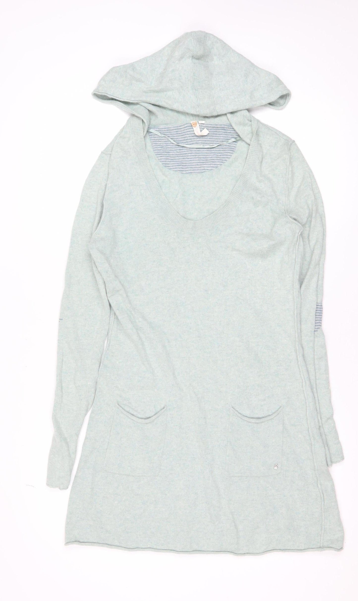 Hot Stuff Women Green Hooded Jumper Dress Size 12 Casual Knitwear