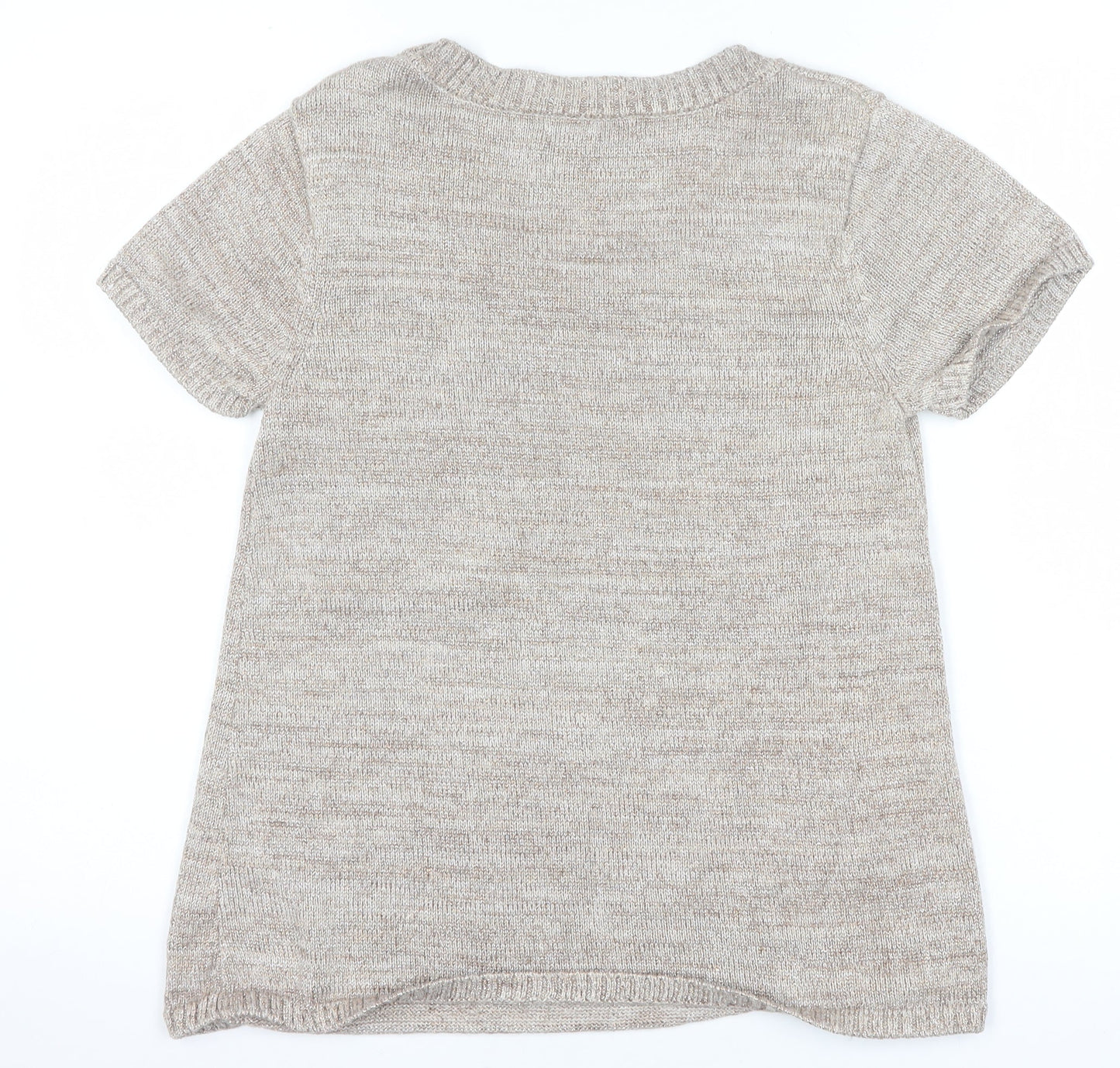 Butterfly by Matthew Williamson Women’s Beige Knit Short Sleeve Pullover Size 10
