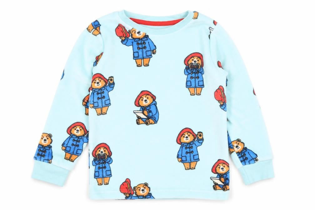 Marks & Spencer Boys Blue Paddington Bear Fleece Pyjama Top 2-3 Years