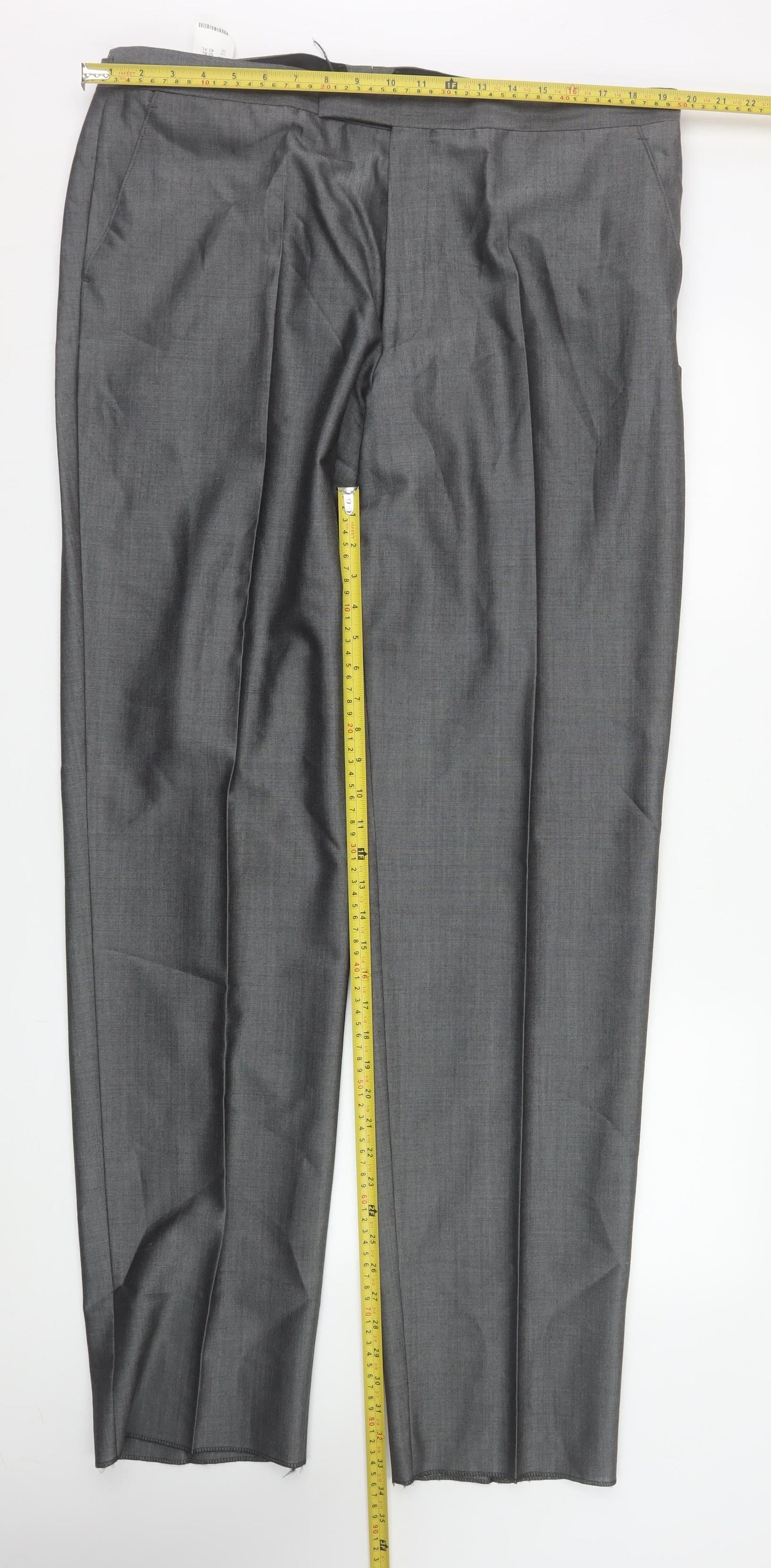Torre Cerimonia Men's Grey XL Wool Blend Formal Dress Trousers