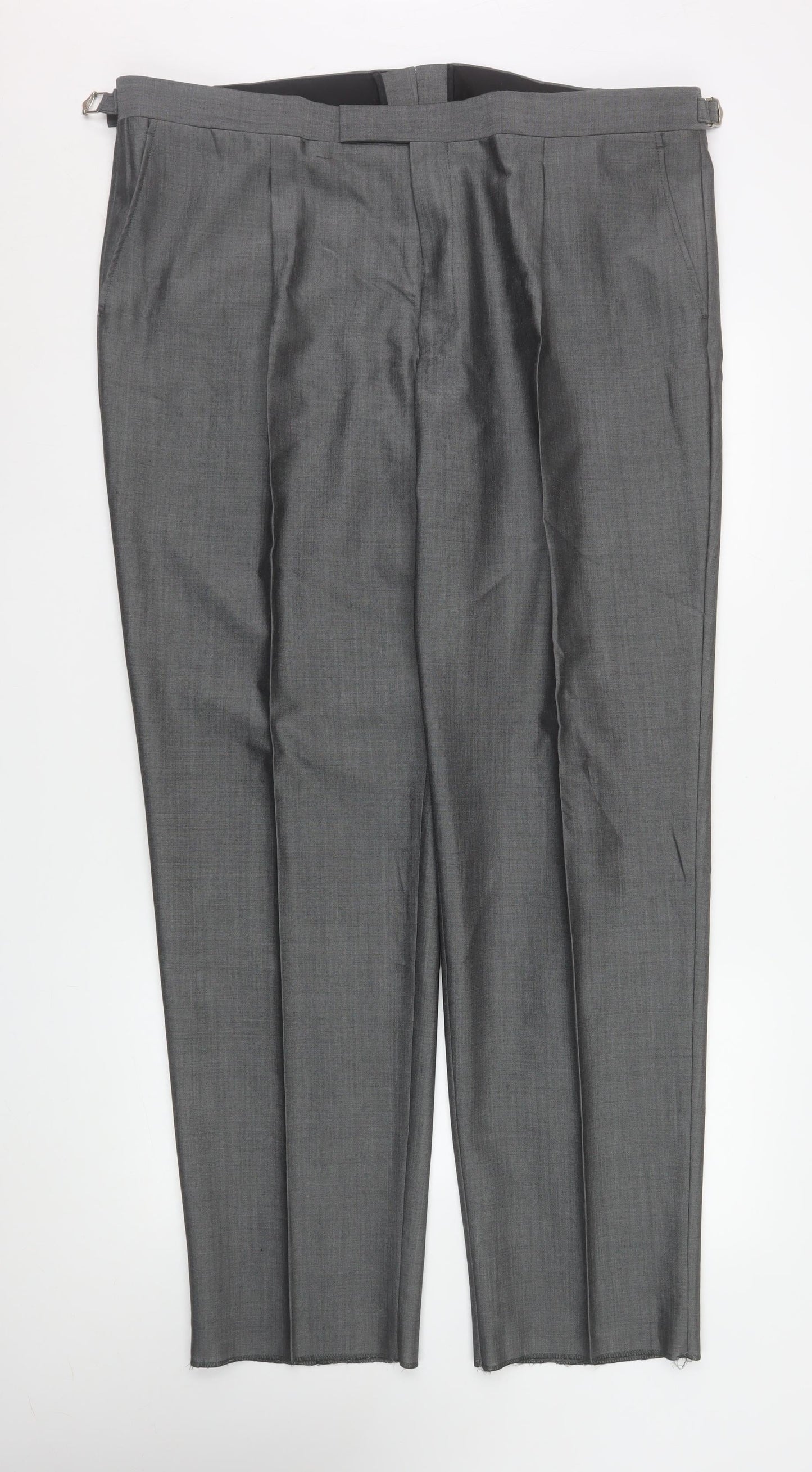 Torre Men's Grey Wool Mohair Blend Formal Dress Pants 42R