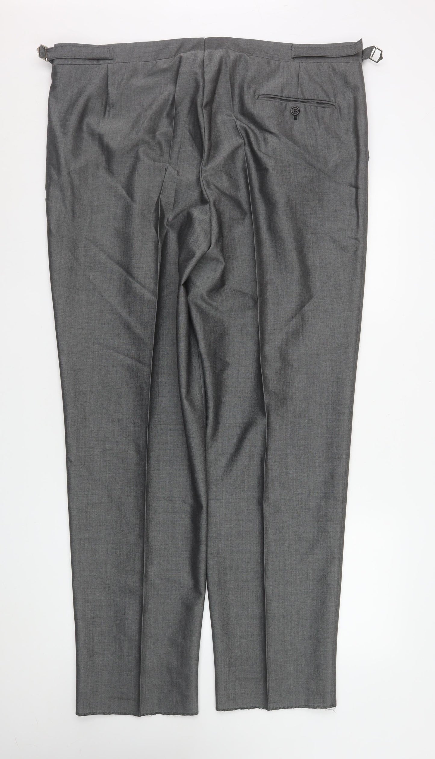 Torre Men's Grey Wool Mohair Blend Formal Dress Pants 42R