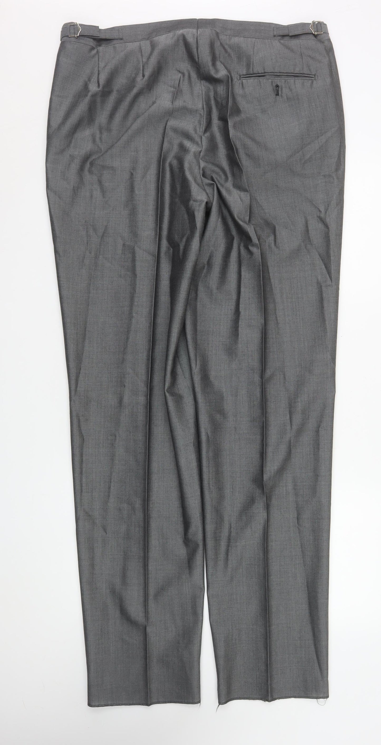 Torre Men’s Grey Wool Blend Pleated Formal Dress Pants Size XL 38in