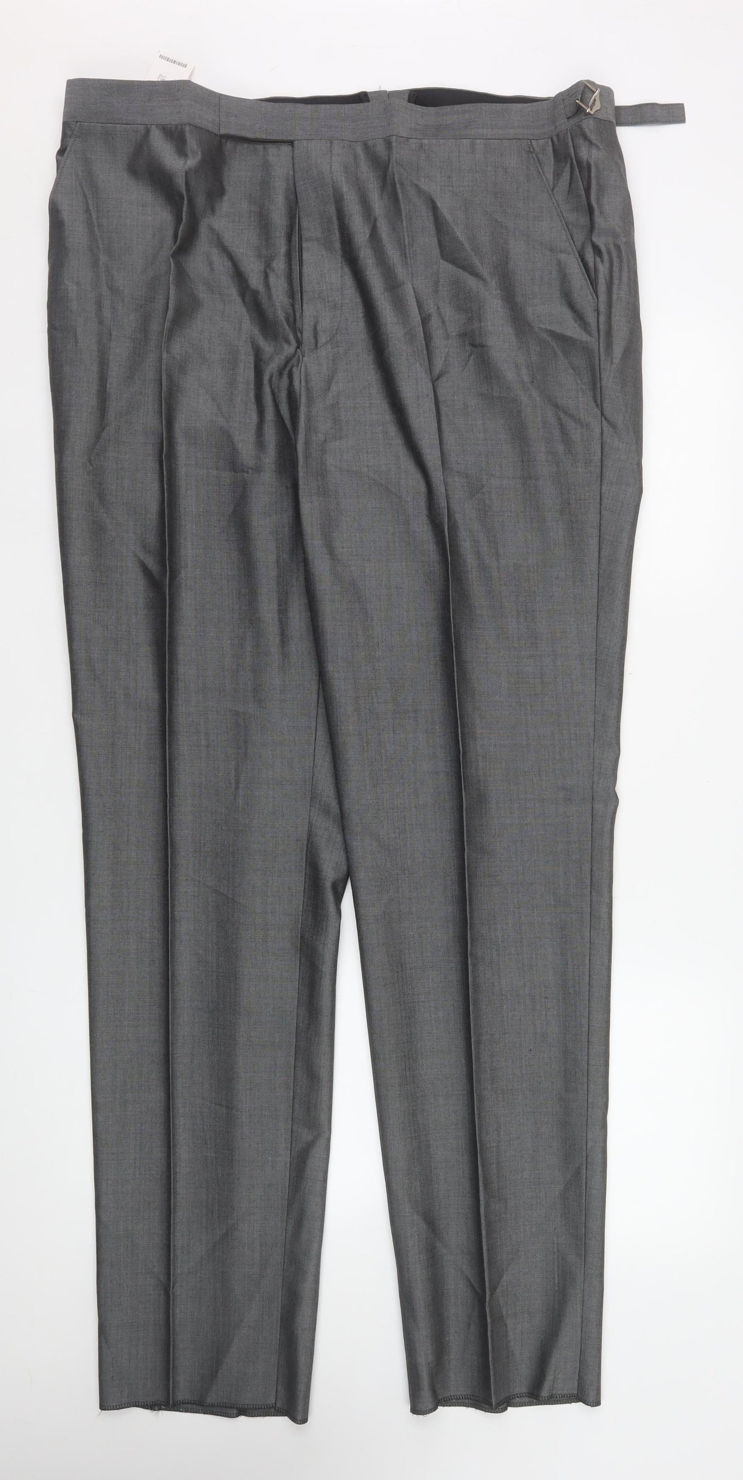 Torre Cerimonia Men's Grey Wool Blend Pleated Dress Trousers Size 40L