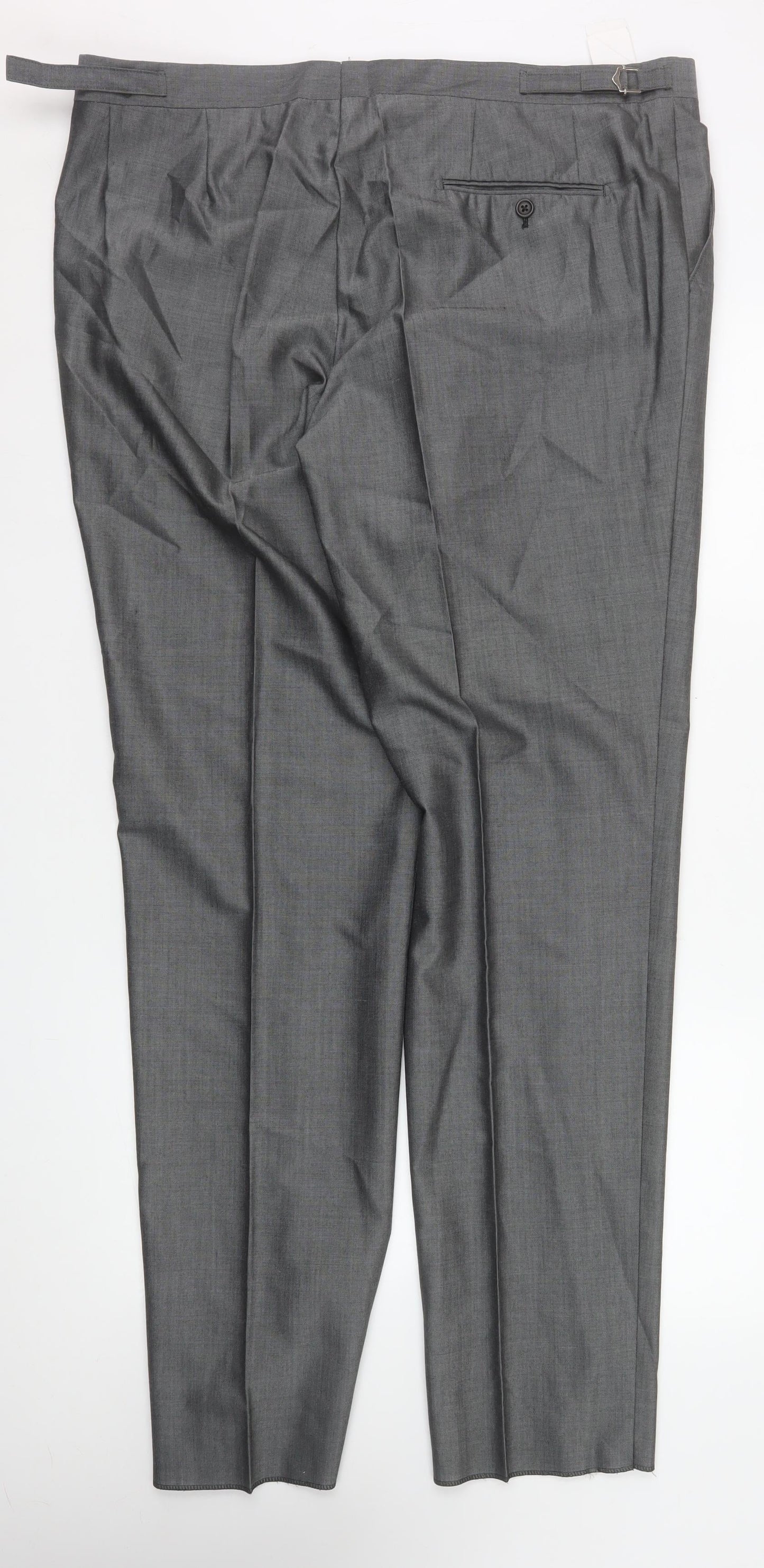 Torre Cerimonia Men's Grey Wool Blend Pleated Dress Trousers Size 40L