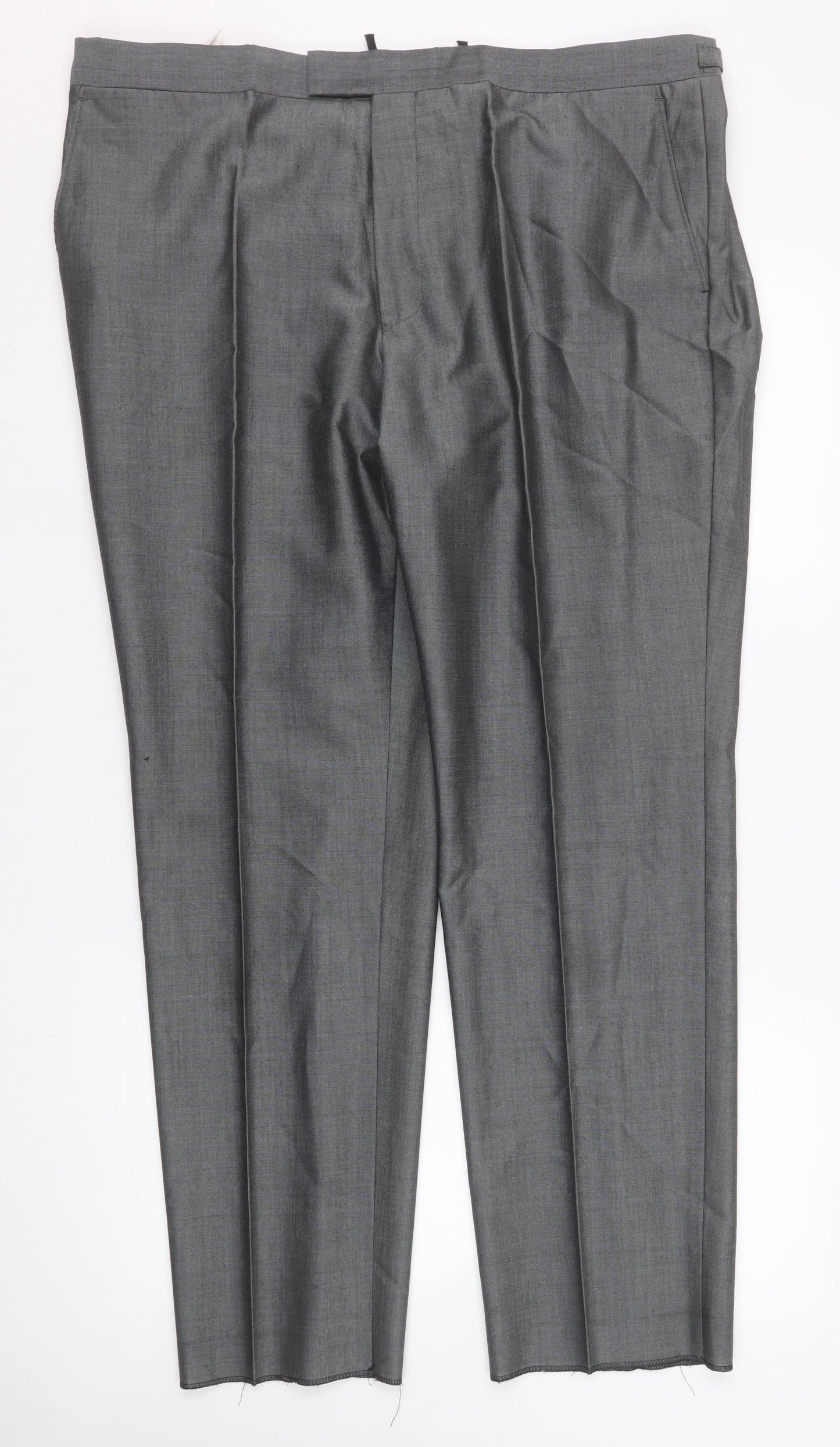Torre Cerimonia Men's Grey 40S Pleated Formal Dress Trousers