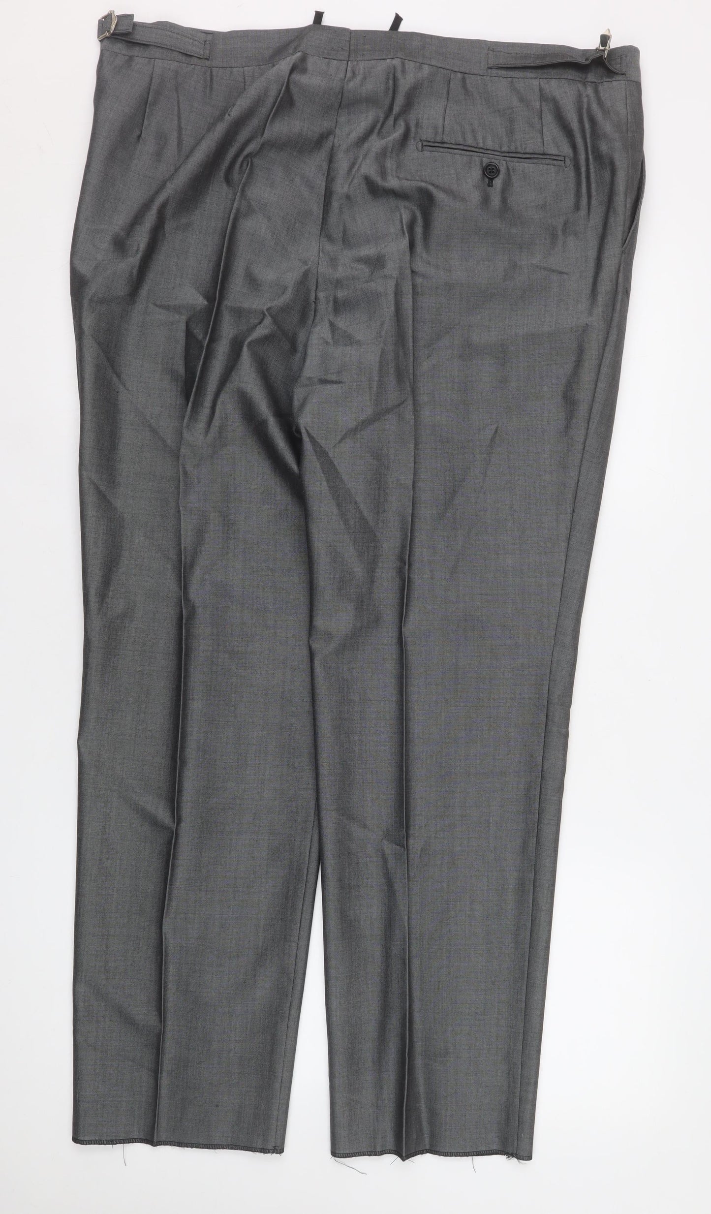 Torre Cerimonia Men's Grey 40S Pleated Formal Dress Trousers