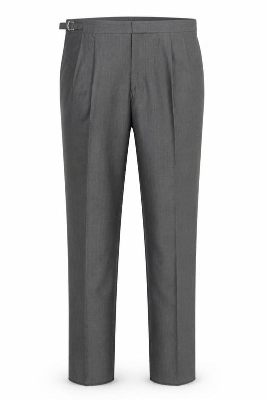 Torre Men Grey XL Formal Dress Pants Wool Mohair Blend Pleated Trousers