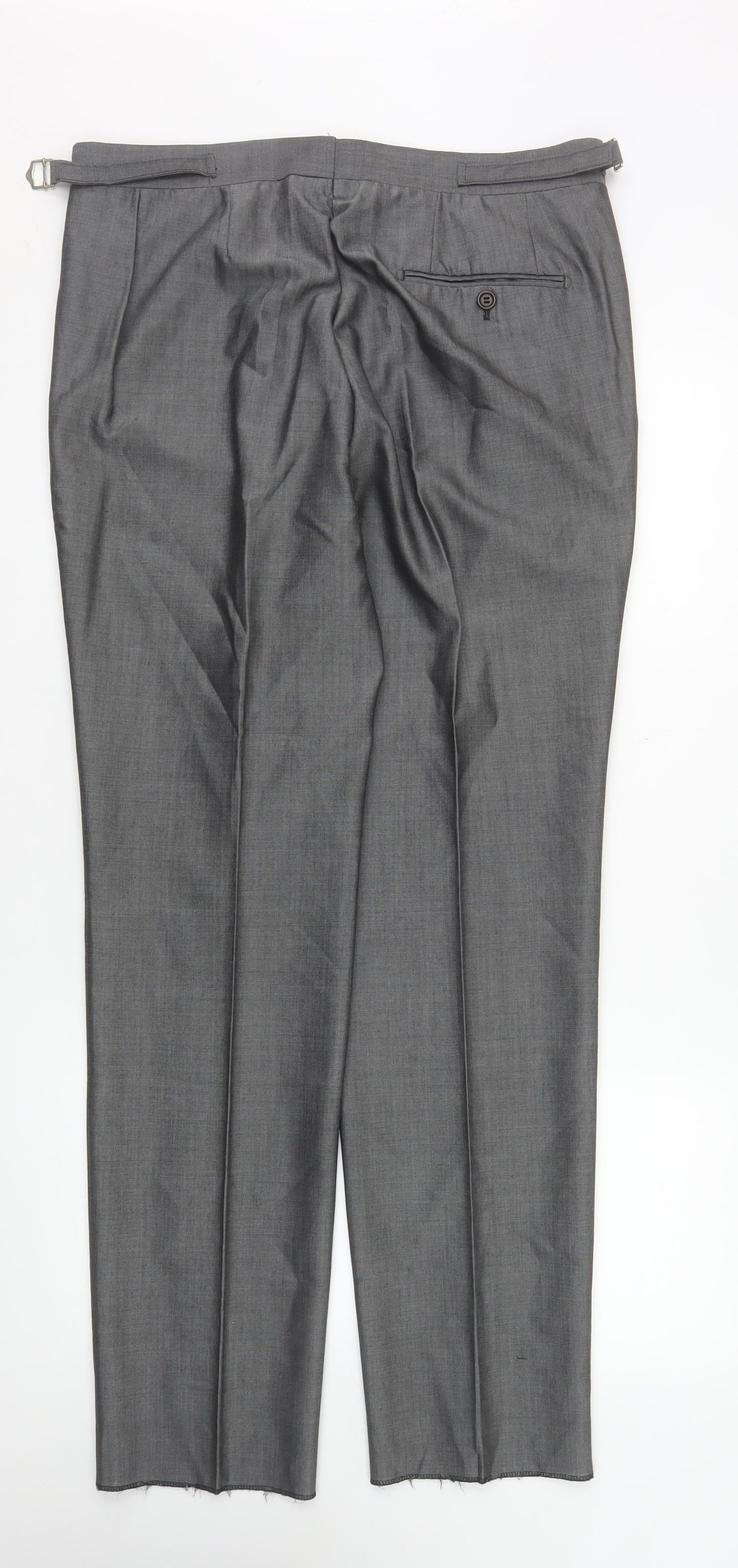 Torre Men’s Grey Formal Dress Trousers 34R Wool Mohair Blend