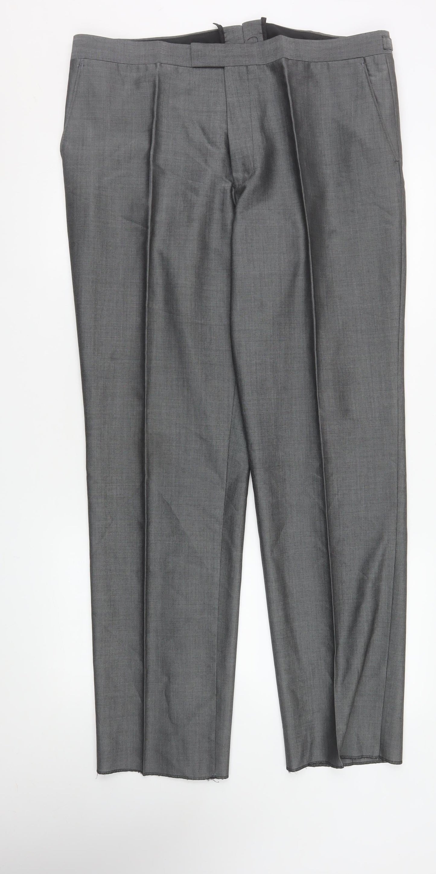 Torre Men’s Grey Wool Blend Pleated Dress Trousers 38R Formal Wedding